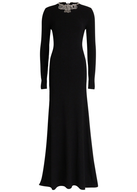 Rabanne Panelled Lace and Satin Maxi Dress Black Paco Rabanne Rabanne Panelled Lace and Satin Maxi Dress Black Paco Rabanne