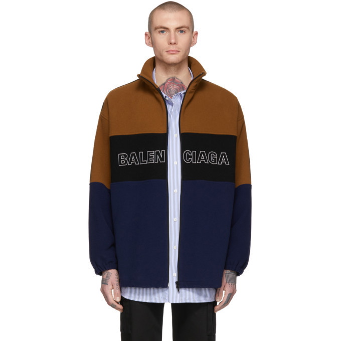 Brown Sporty B Cosy Puffer Jacket by Balenciaga on Sale
