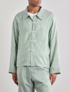 BODE - Sylvan Striped Silk-Satin Shirt - Green