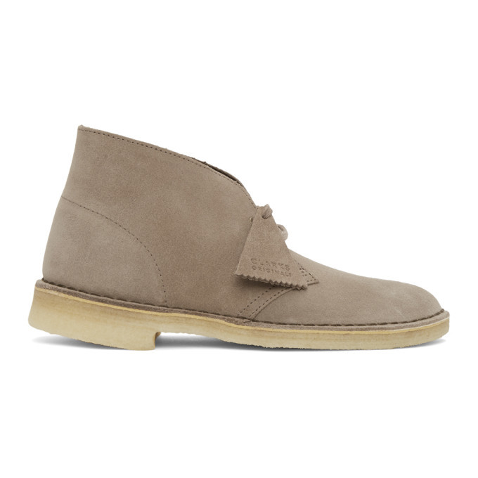 Photo: Clarks Originals Taupe Suede Desert Boots