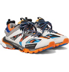 Balenciaga - Track Leather, Mesh and Rubber Sneakers - Orange