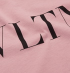 Valentino - Logo-Print Cotton-Jersey T-Shirt - Men - Pink