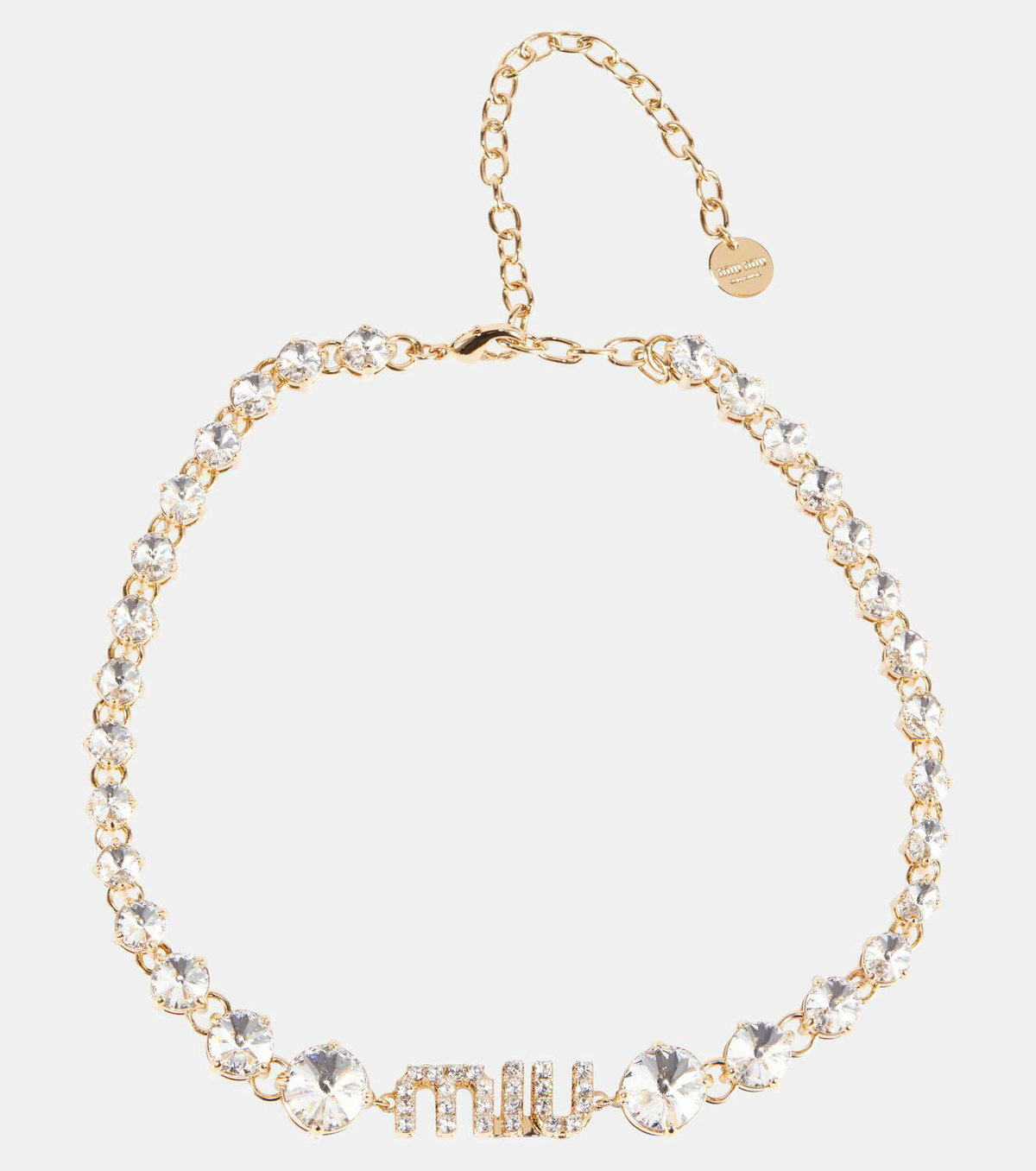 Miu Miu Logo crystal-embellished necklace