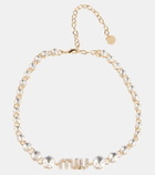 Miu Miu Logo crystal-embellished necklace
