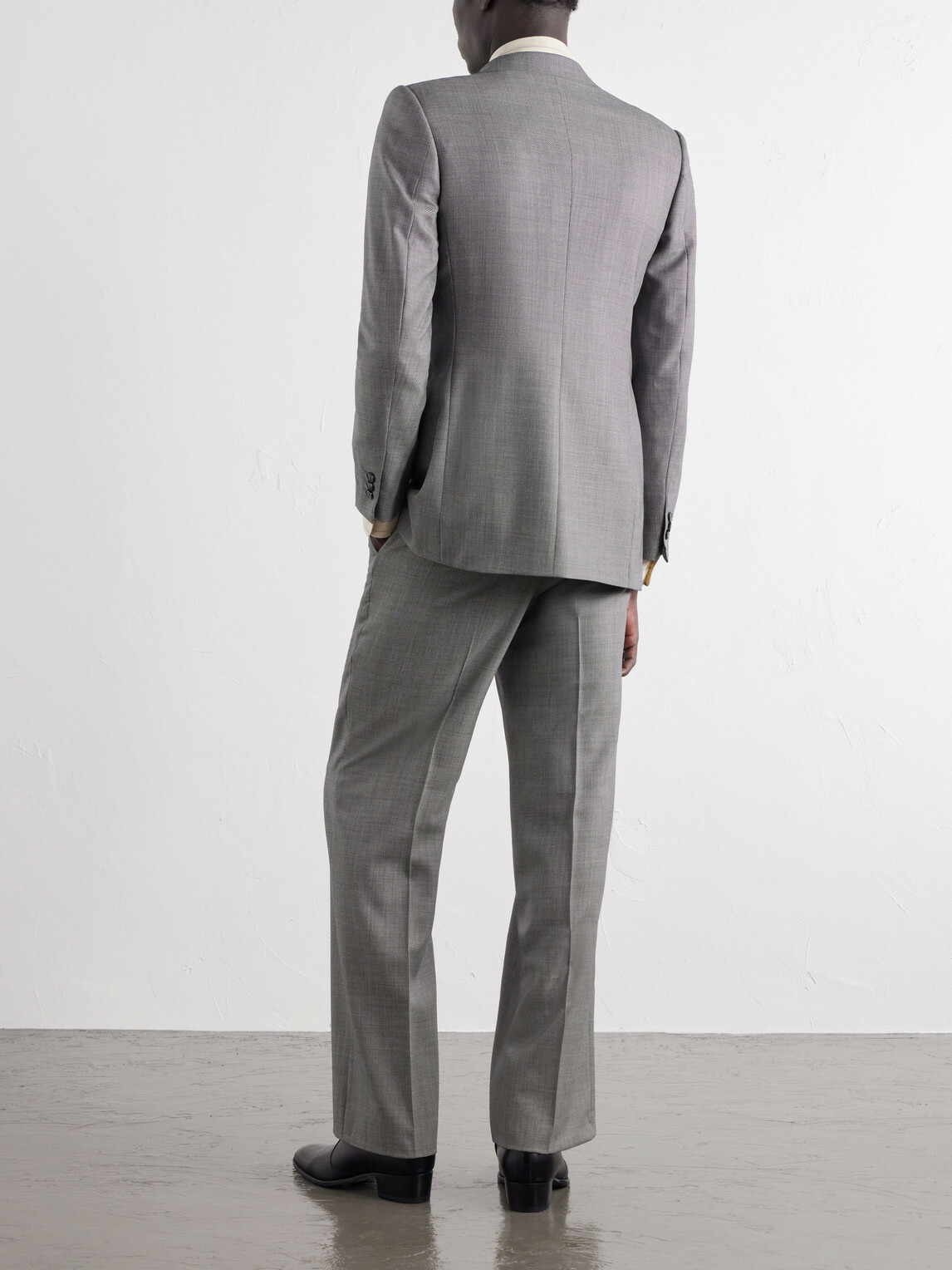Husbands - Double-Breasted Birdseye Wool Suit - Gray