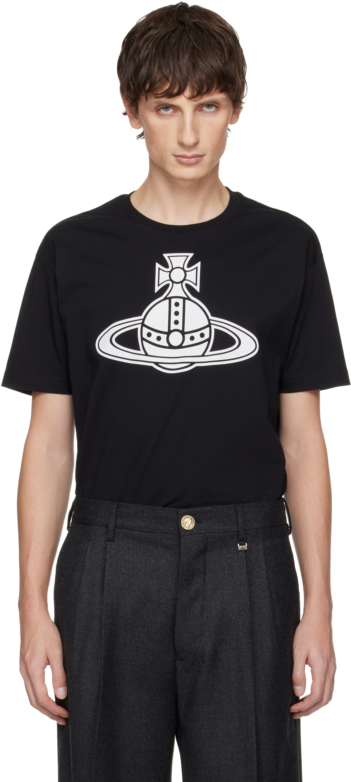 Vivienne Westwood Black Spray Orb Classic T-Shirt Vivienne Westwood
