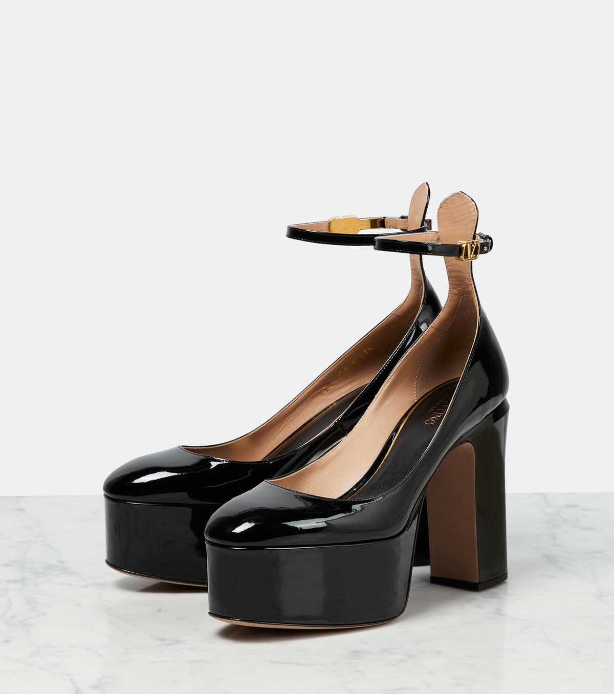 パンプス Tan-Go Patent Leather Platform Pumps VALENTINO GARAVANI Tan-Go patent-leather platform pumps