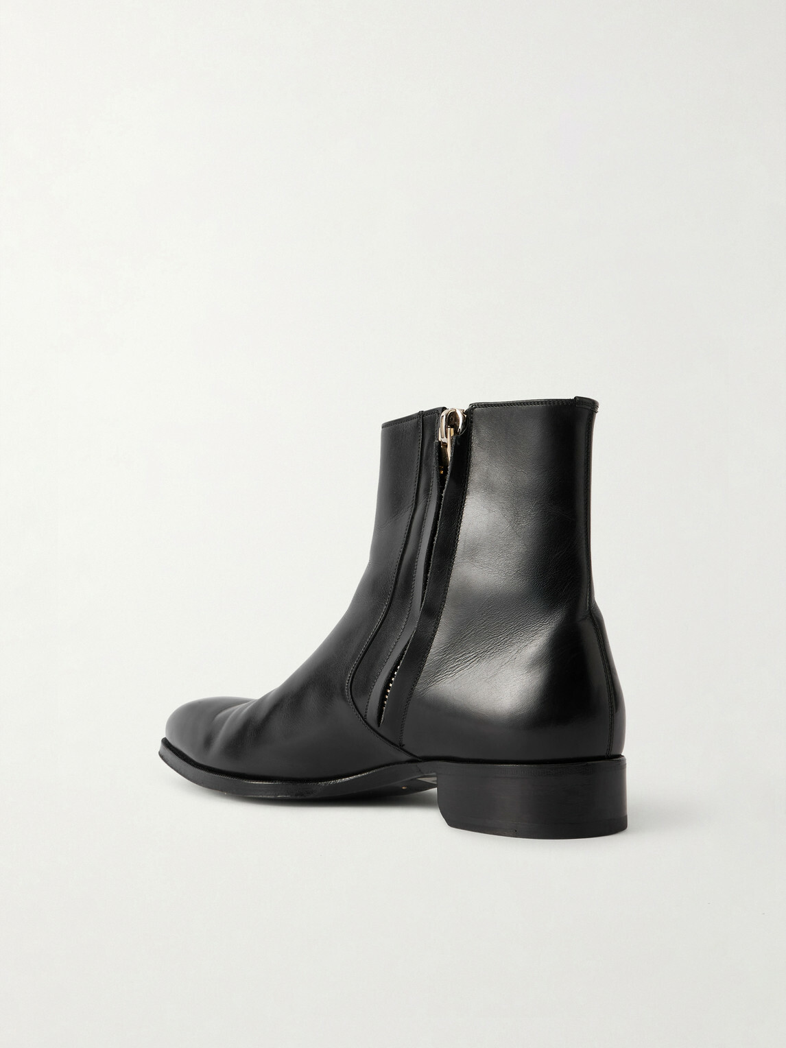 TOM FORD - Elkan Burnished-Leather Chelsea Boots - Black