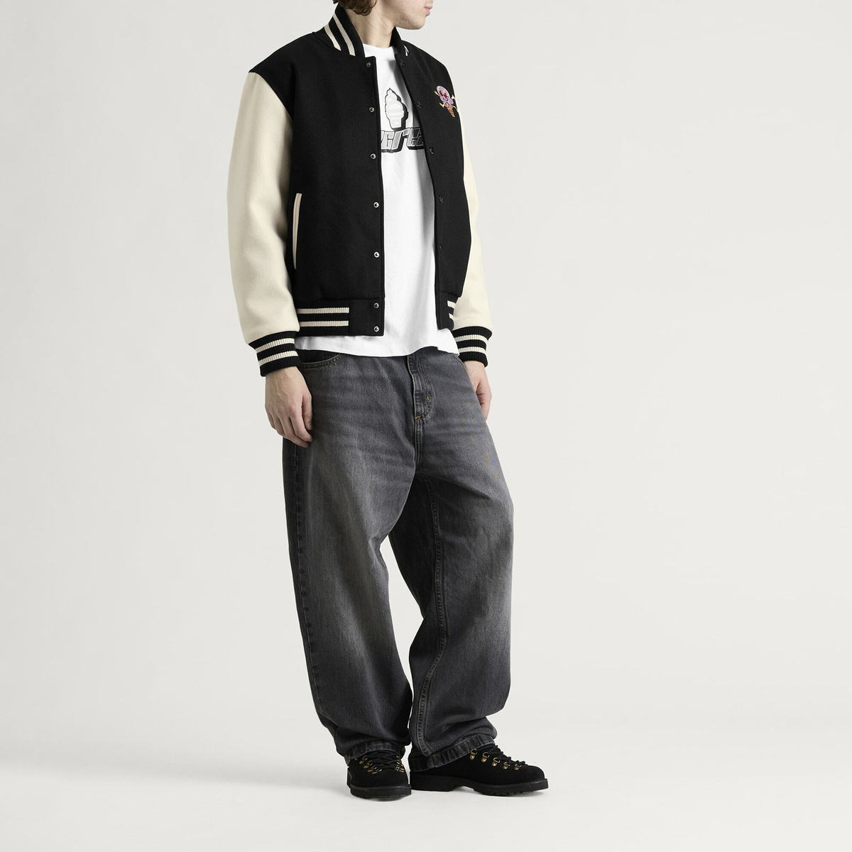ICECREAM Men's Cones & Bones Varsity Jacket in Black