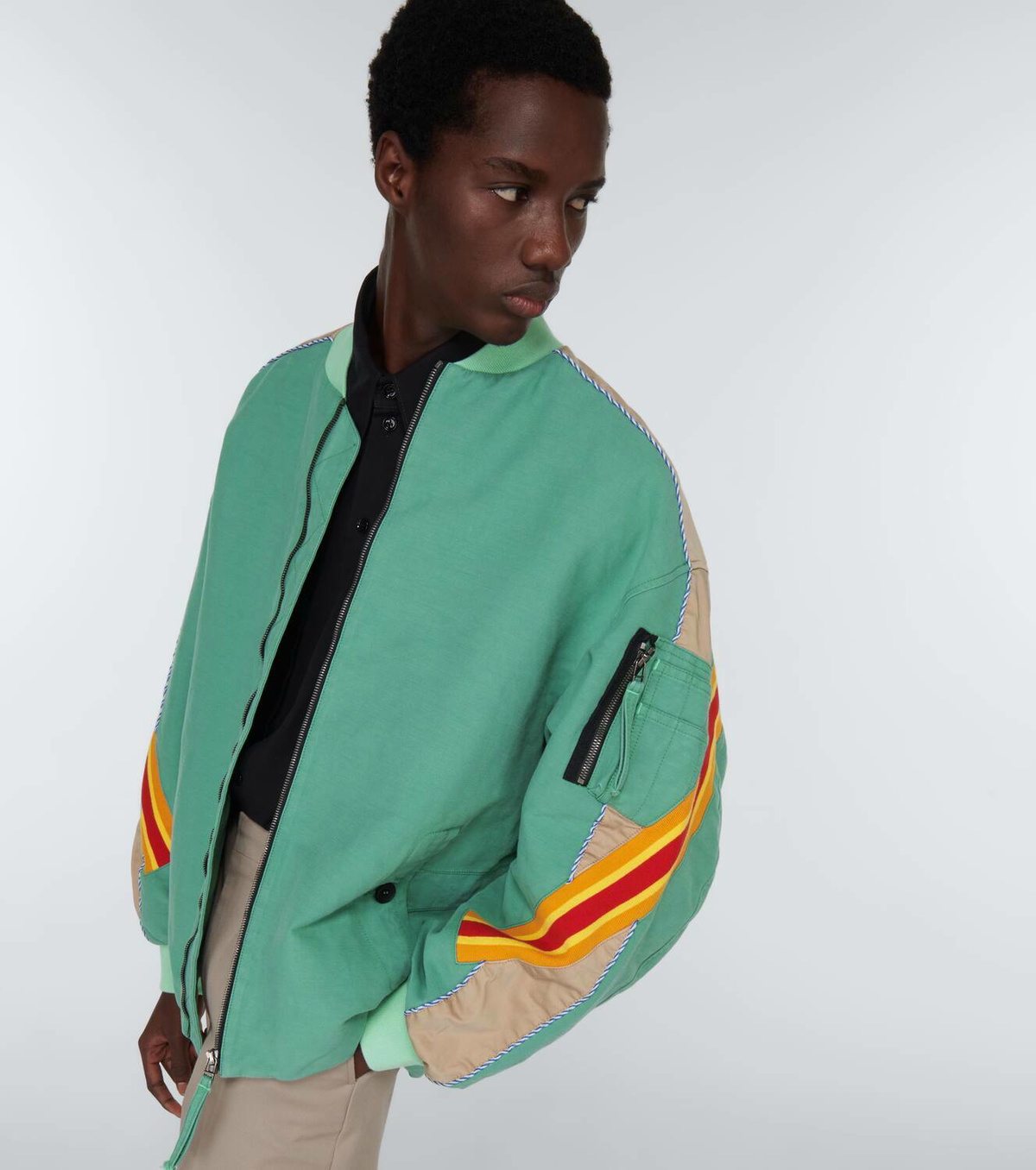 Incotex x Facetasm Colorblocked bomber jacket