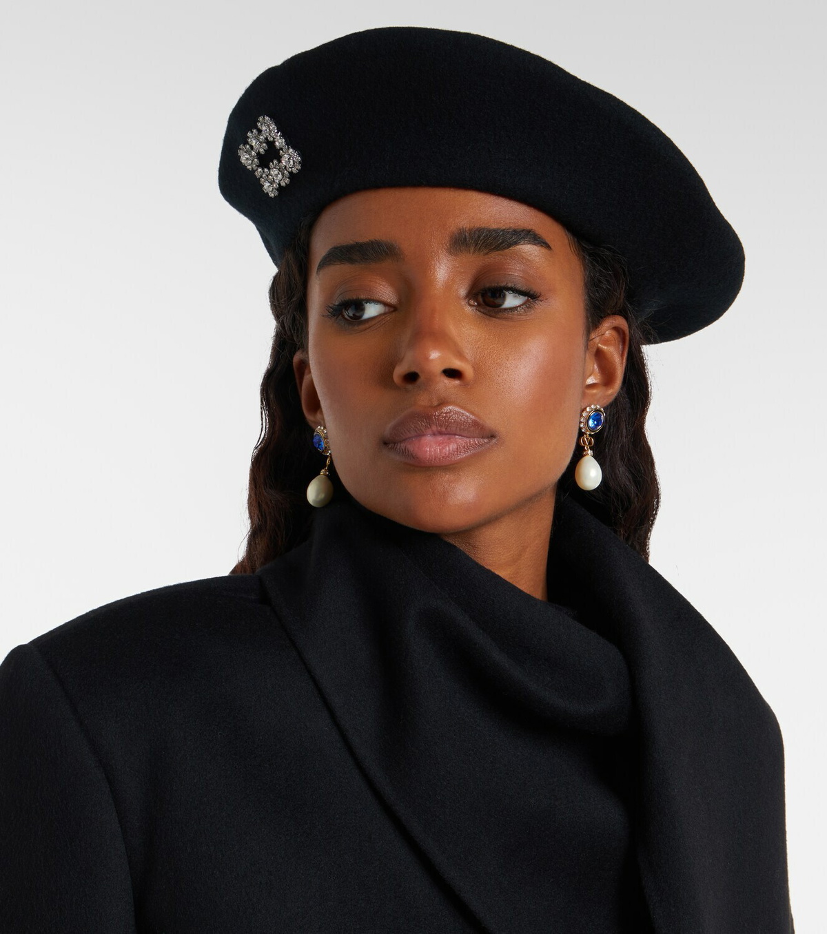 Roger Vivier Embellished wool beret