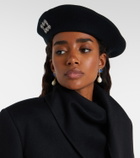 Roger Vivier Embellished wool beret