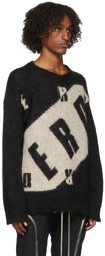 Enfants Riches Déprimés Black & Beige Block Logo Crewneck