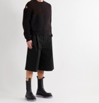 BOTTEGA VENETA - Wide-Leg Pleated Cotton-Twill Bermuda Shorts - Black