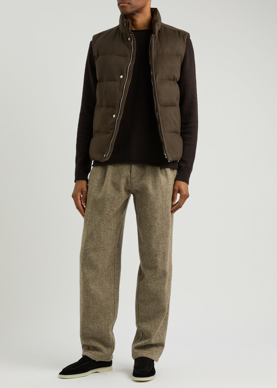 Aurélien Quilted Wool-blend Gilet Green