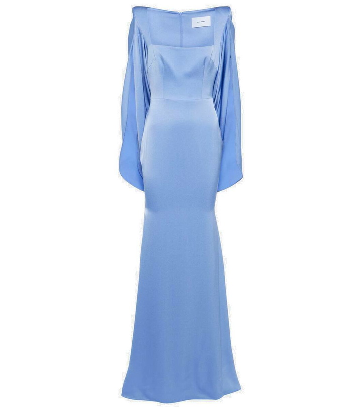 Photo: Alex Perry Caped crêpe satin gown