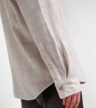 God's True Cashmere Clarity plaid cashmere shirt with quartz