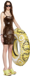 I'm Sorry by Petra Collins SSENSE Exclusive Brown Velvet Devore Mini Dress