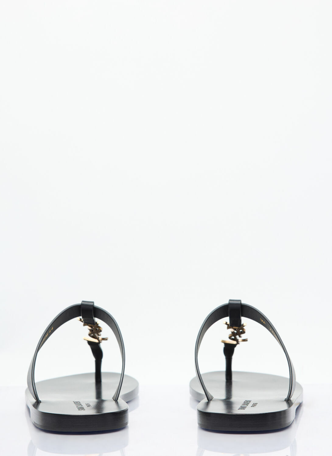 Saint Laurent Cassandre Leather Slides