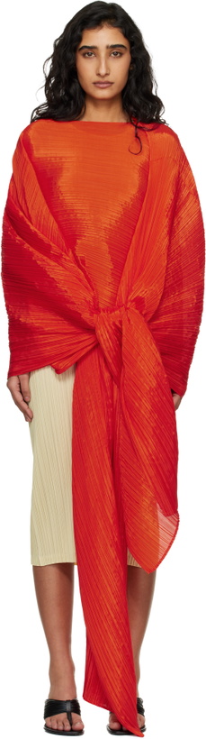 Photo: PLEATS PLEASE ISSEY MIYAKE Orange Madame-T Scarf