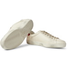 Gucci - Ace Distressed Leather Sneakers - Off-white