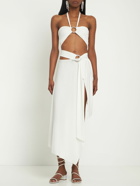 ALEXANDRE VAUTHIER - Halter Neck Jersey Bandeau Top W/ Ring