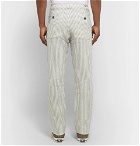 Freemans Sporting Club - Slim-Fit Striped Linen Drawstring Trousers - Beige
