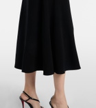 Roland Mouret Floral-appliqué crêpe midi dress