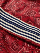 KAPITAL - Wide-Leg Striped Webbing-Trimmed Bandana-Print Tech-Jersey Track Pants - Red