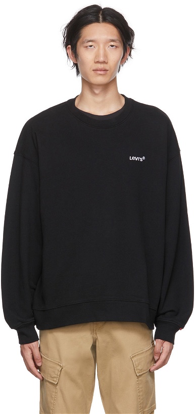 Photo: Levi's Black Embroidered Sweatshirt