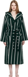 Tekla Green Terry Hooded Bathrobe