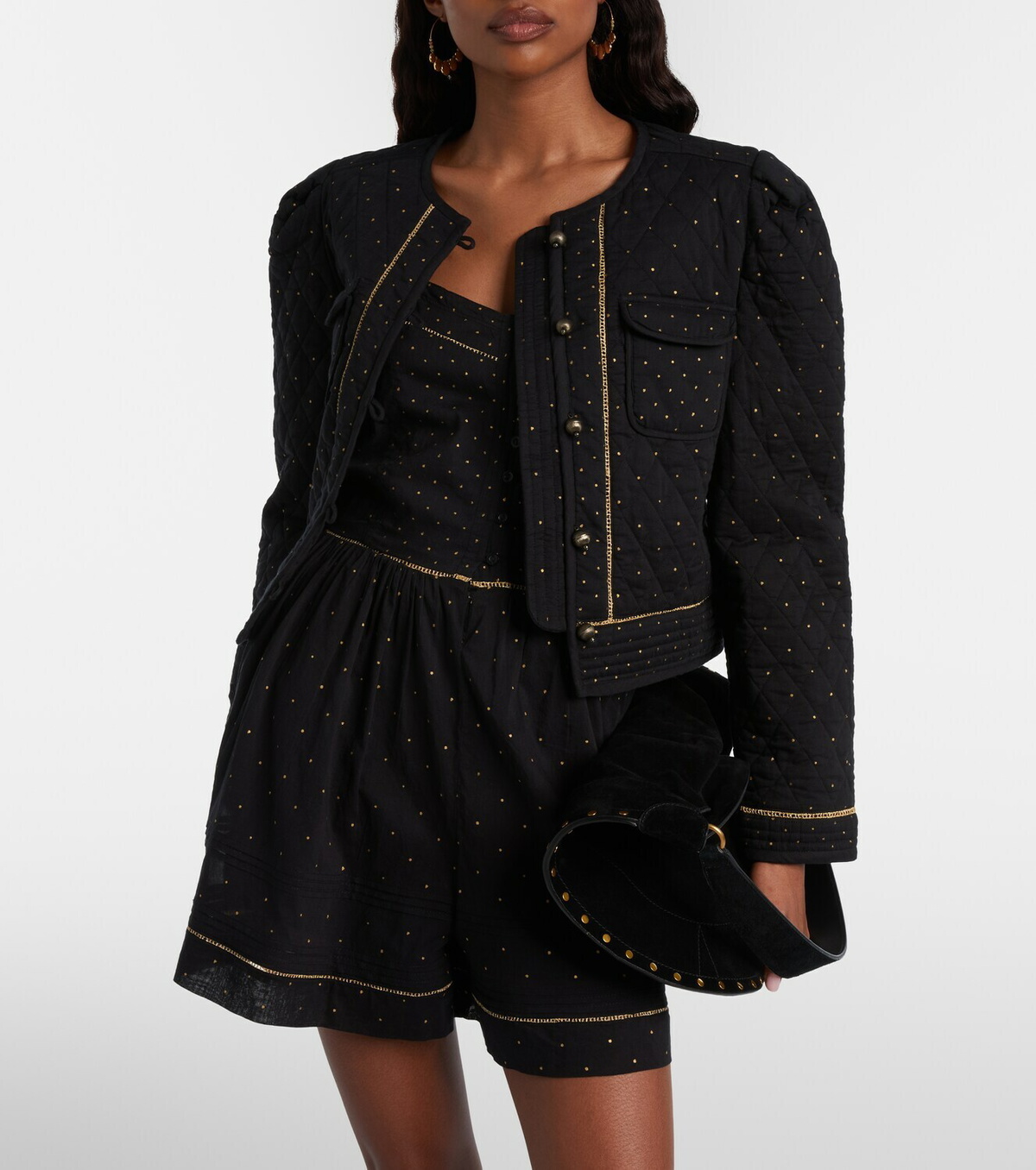 Marant Etoile Vickie polka-dot cotton romper