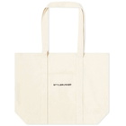 Stylerunner Women's Logo Canvas Tote Bag in Natural