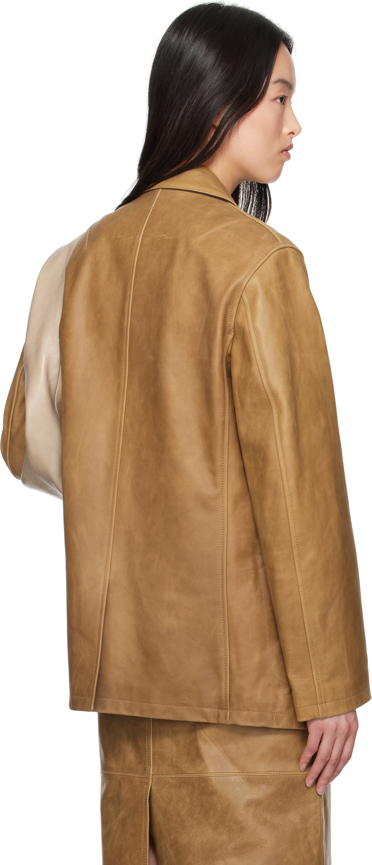 OUR LEGACY Tan Opening Leather Blazer