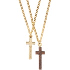 Dsquared2 Gold Wood Jesus Necklace