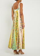 Farm Rio Striped Linen-blend Maxi Dress Multicoloured