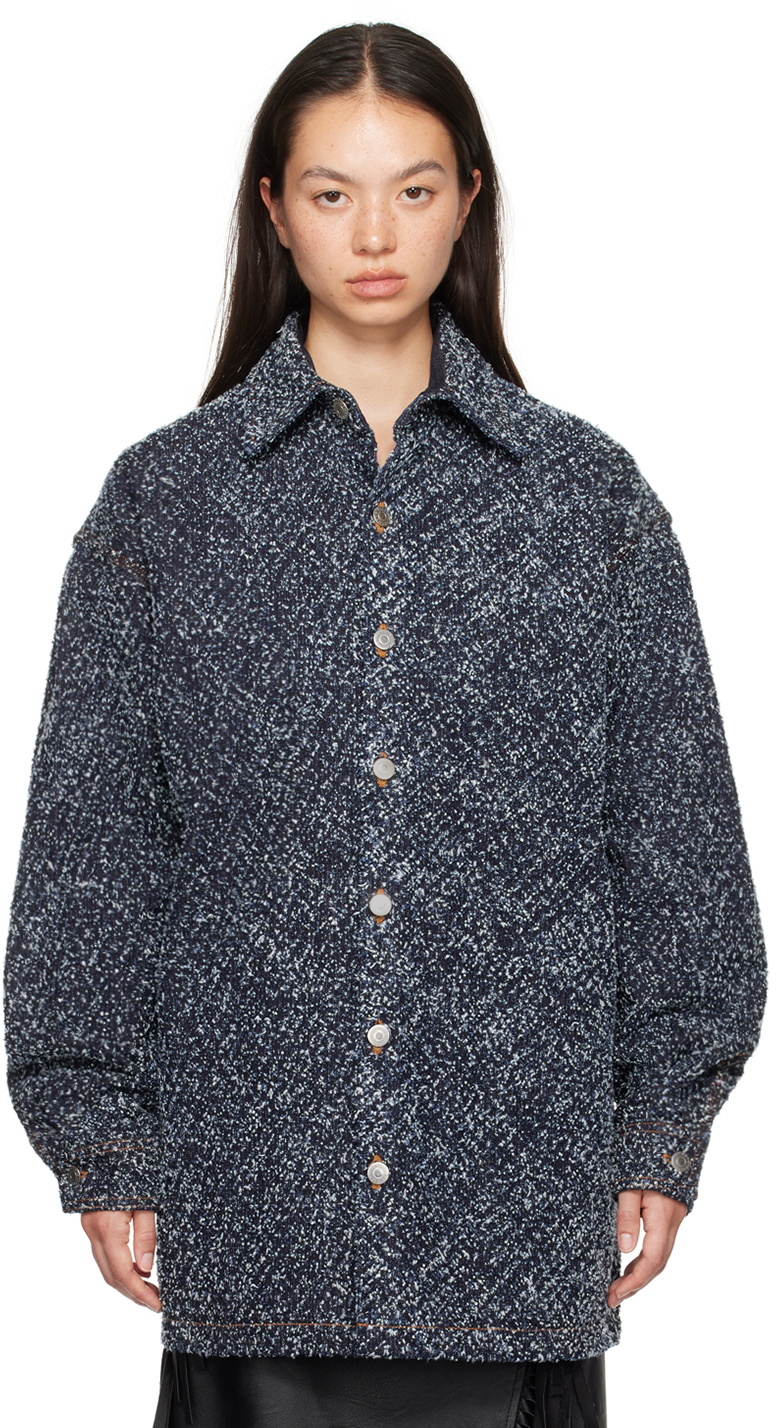 Stella McCartney Blue Oversized Bouclé Denim Jacket Stella