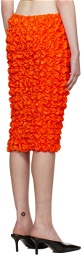 Ester Manas Orange Ruched Midi Skirt