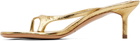 Acne Studios Gold Kitten Heeled Sandals