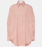 Brunello Cucinelli Oversized striped cotton and silk shirt