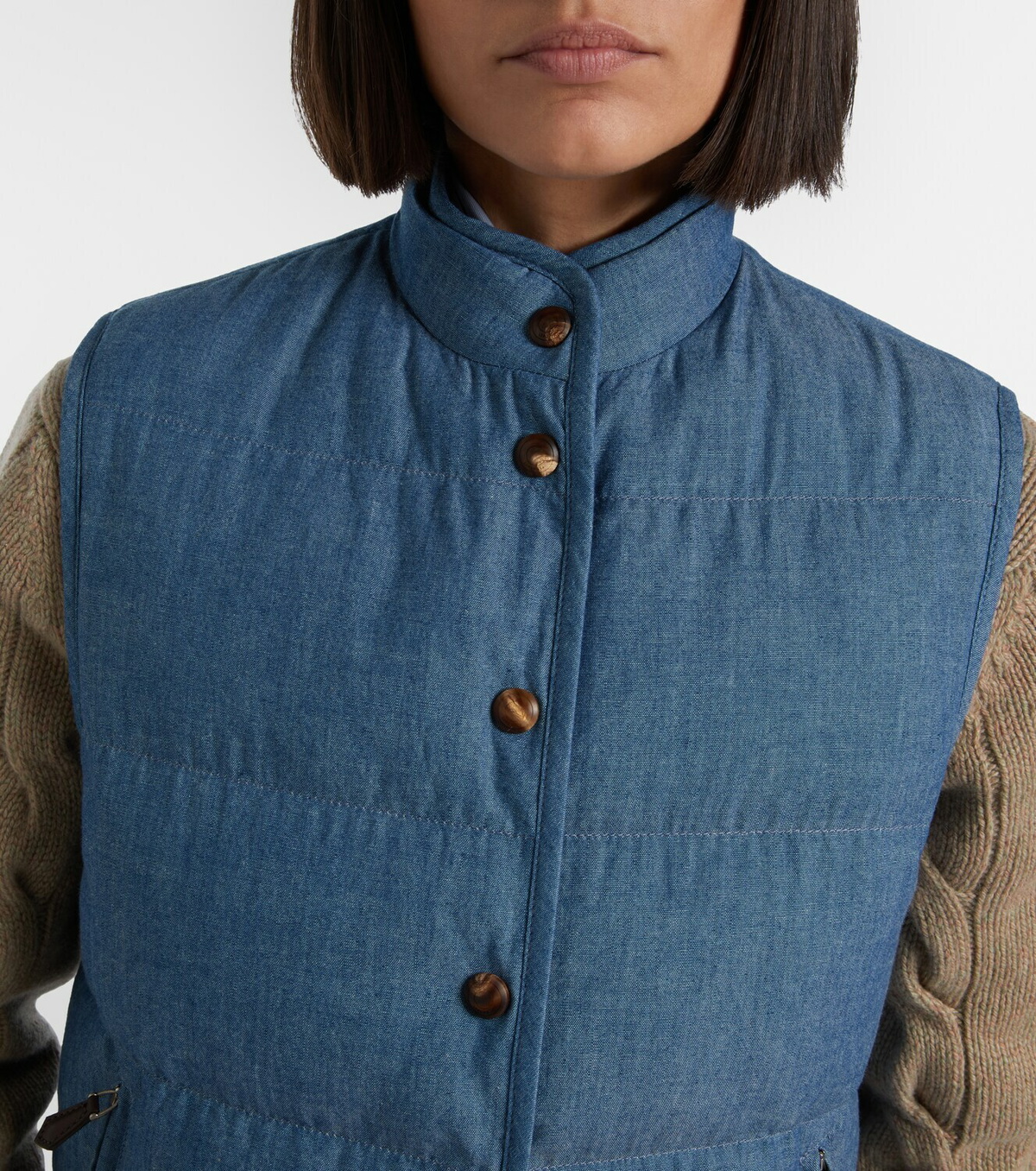 Loro Piana Kris cotton chambray puffer jacket