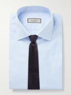 Canali - Cutaway-Collar Textured-Cotton Shirt - Blue