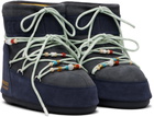 Guest in Residence Gray & Navy Moon Boot Edition Icon Low Beaded Suede Boots