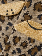 KAPITAL - Leopard-Intarsia Cotton-Blend Socks