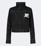 Courrèges Logo denim tweed jacket