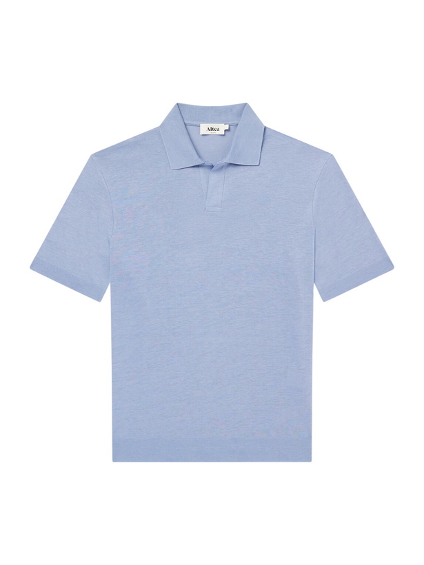 Photo: Altea - Pierre Lyocell and Cotton-Blend Polo Shirt - Blue