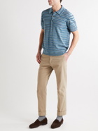 Etro - Striped Cotton Polo Shirt - Blue