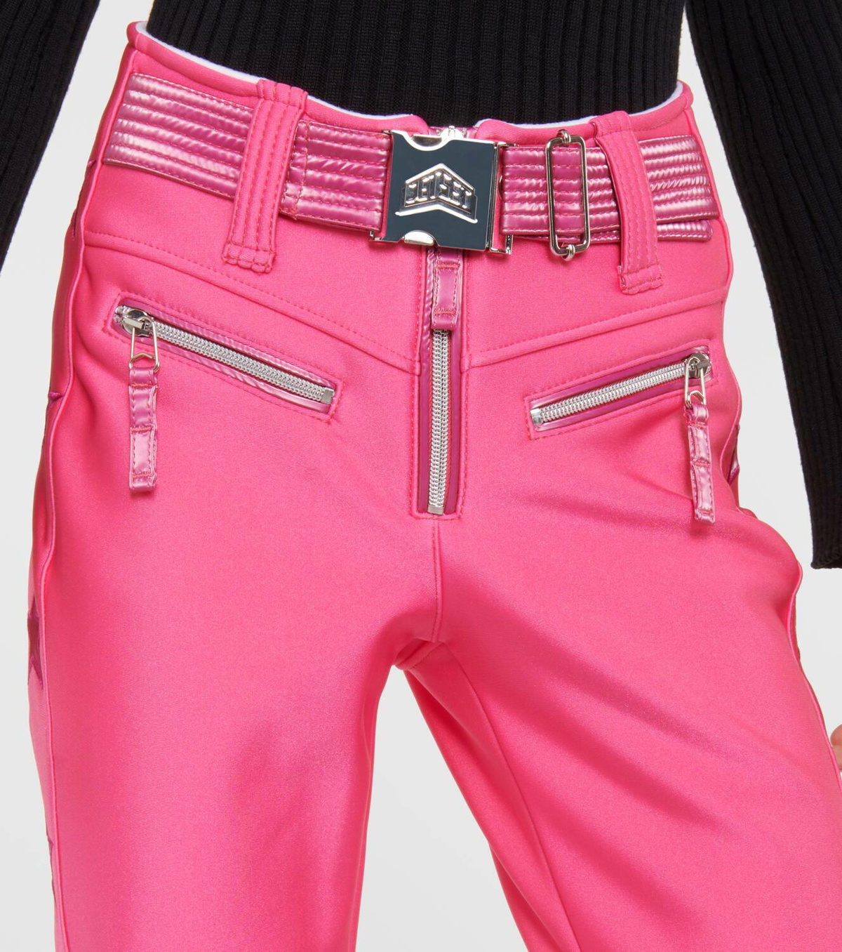 JETSET Starred belted appliquéd flared ski pants