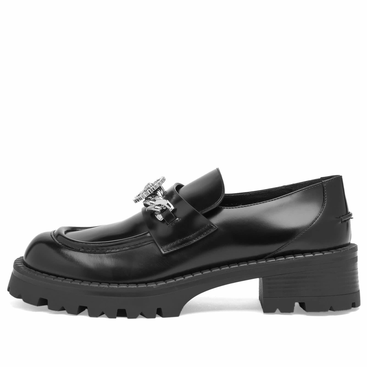 Versace Women's Medusa Head Loafer Shoes in Black/Versace