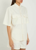 Tods Logo-embroidered Cotton-blend Poplin Shirt White